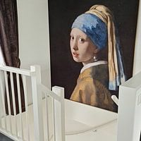Klantfoto: Meisje met parel - Meisje van Vermeer - Schilderij (HQ), als artframe