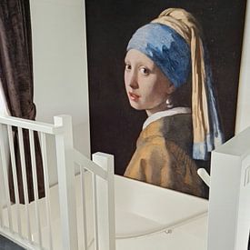 Kundenfoto: Das Mädchen mit dem Perlenohrgehänge - Vermeer Gemälde, als artframe