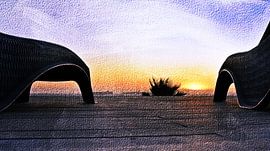 Sunset mixed media by Werner Lehmann