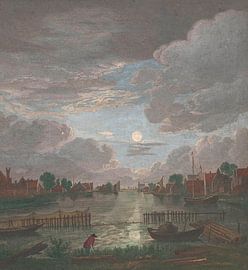 View on a canal, near Haarlem, Pierre François Basan