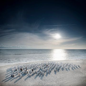 Beach chairs on the beach in Sellin on Rügen