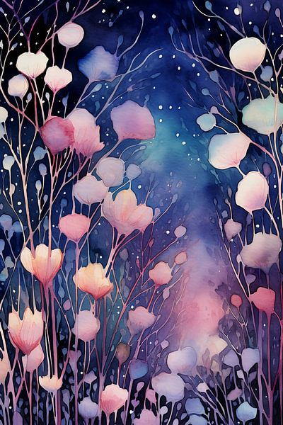 Watercolor magical flowers by haroulita