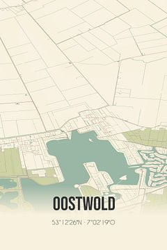 Vintage landkaart van Oostwold (Groningen) van MijnStadsPoster