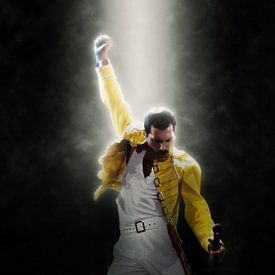 Freddie Mercury Porträt im Licht von Bert Hooijer