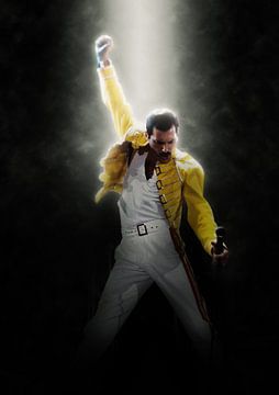 Freddie Mercury portret in het licht van Bert Hooijer