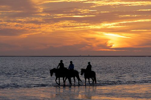 horsemen on the beach