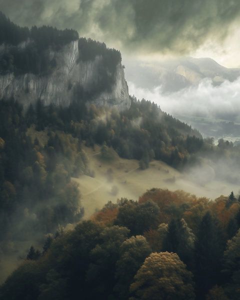 Mystische Nebelschwaden von fernlichtsicht