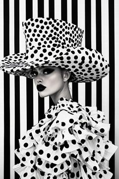 Black and white fashion with dots by Poster Art Shop