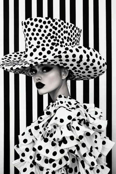 Black and white fashion with dots by Poster Art Shop