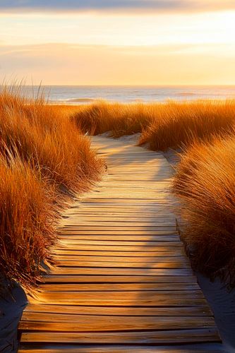 Strandpad zonsondergang