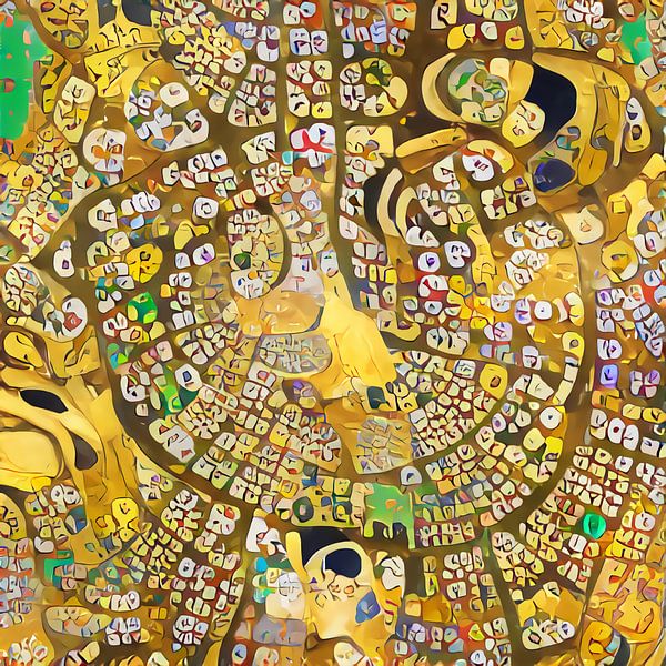 Map Eindhoven in the style of Klimt by Maps Are Art