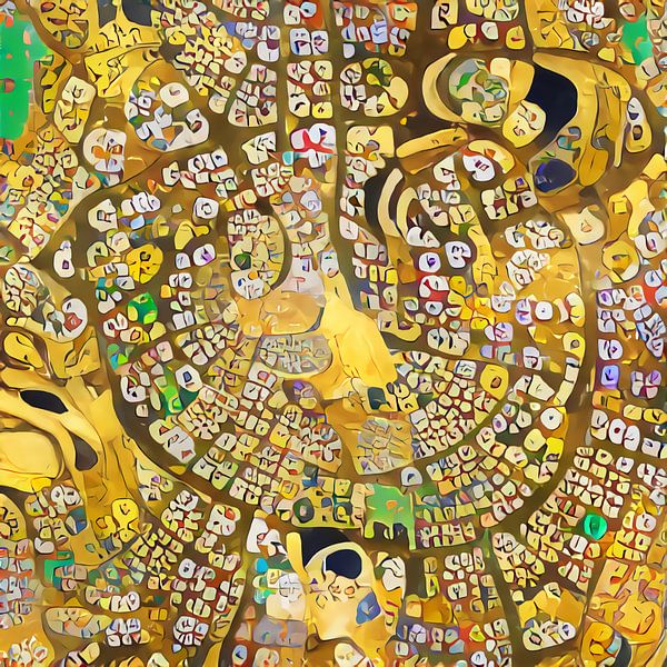 Plan d'Eindhoven dans le style de Klimt par Maps Are Art