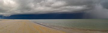 Texel stürmischer Sonnenaufgang am Strand panorama von Sjoerd van der Wal Fotografie