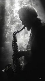 Musikinstrument in Schwarz und Weiß von Gelissen Artworks