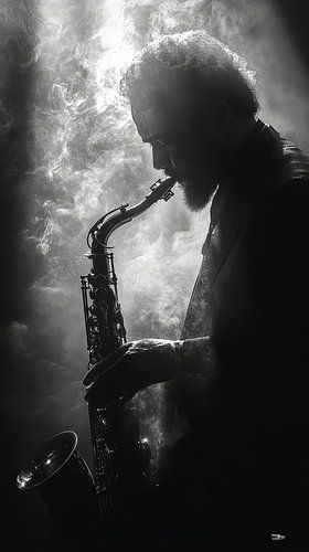 Musical instrument in black and white