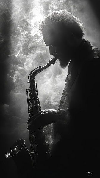 Musical instrument in black and white by Gelissen Artworks