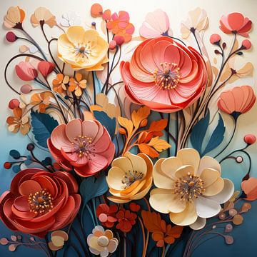 Fleurs - Composition colorée sur New Future Art Gallery