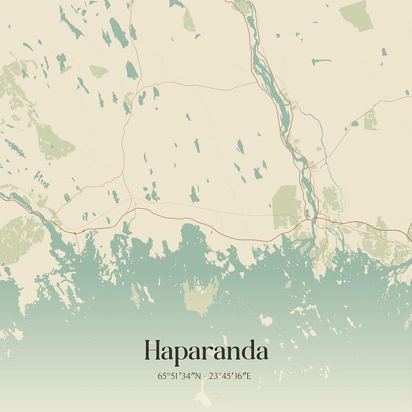 Vintage map of Haparanda, Sweden. by Prints of Place