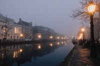 Brouillard sur l'Oude Vest à Leiden