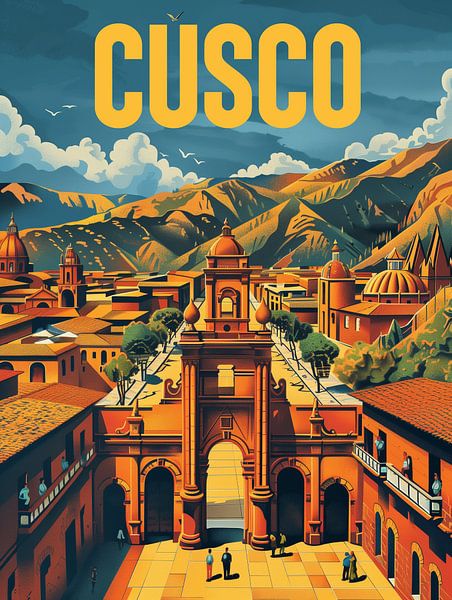 Cusco Tor: Anden Pracht Vintage Poster von Travel Shop