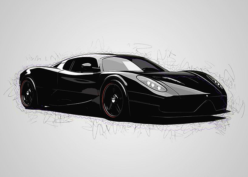 Voiture de sport ultra noire par Rizal Azhari