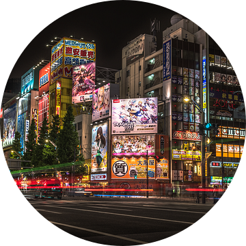 Akihabara, Tokyo by night van Jelmer Laernoes