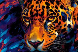 Leopard portrait in bright colours by Poster Art Shop