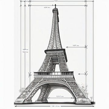 Eiffel tekening tekening van Harvey Hicks