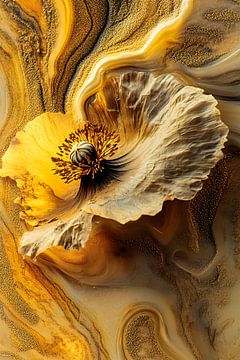 Gouden bloem met abstract patroon van Imperial Art House