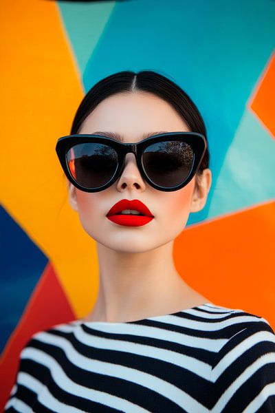 Moderne Frau mit Retro-Sonnenbrille von Poster Art Shop