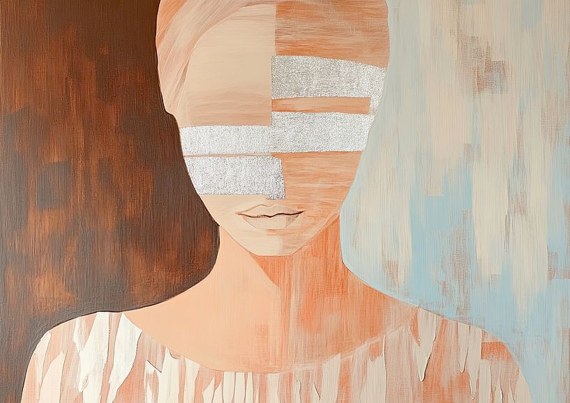 Women's portrait | Eyes Behind Silver Bands by Wonderful Art