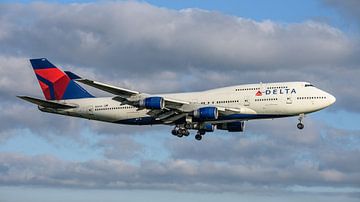Delta Airlines Boeing 747-400 jumbojet. van Jaap van den Berg