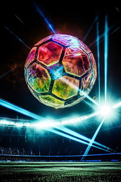 Glass football in stadium by Imperial Art House