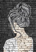 Mooi meisje met chignon graffiti