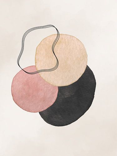 Minimalistische abstracte vormen - Neutrale Beige & Roze Tinten 01