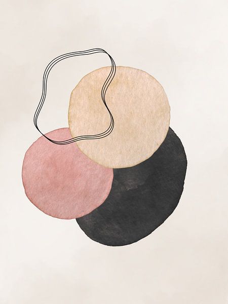 Minimalist abstract shapes - Neutral Beige &amp; Pink Shades 01 by Colors of Spring