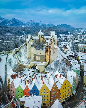 Winteruitzicht van Füssen, Duitsland van Michael Abid