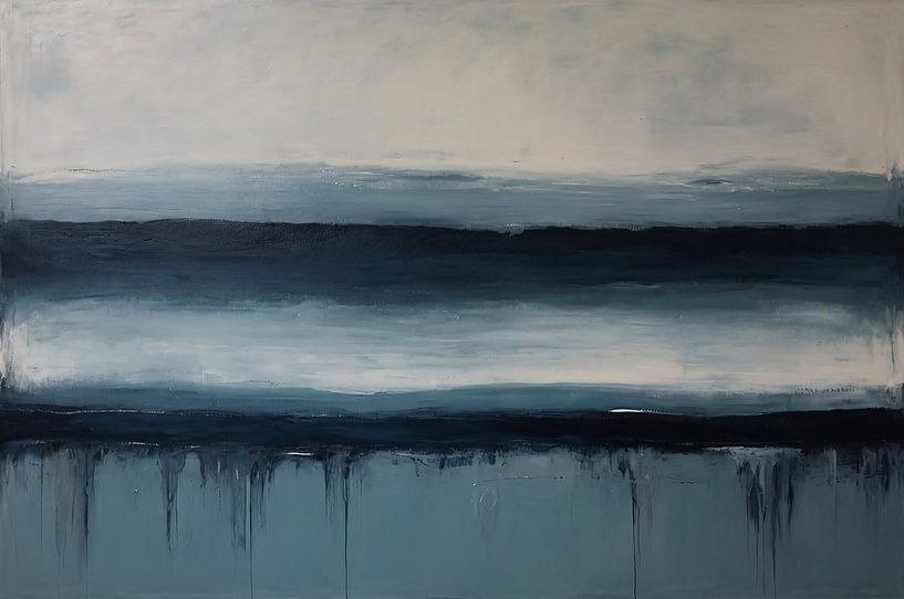 Blauwe lucht - Abstracte kunst van Art & Soul Creations