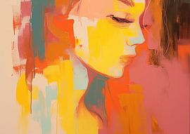 Woman in Pink by Eye catching paintings