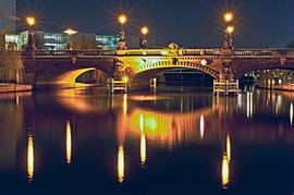 The Moltke Bridge at night in Berlin-Mitte