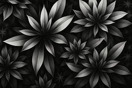 Stilisierte Blumen in Grautönen von Imperial Art House