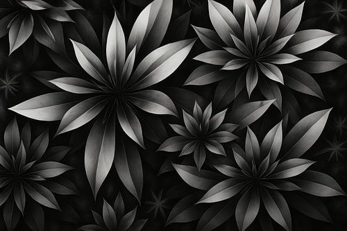 Fleurs stylisées dans des tons gris