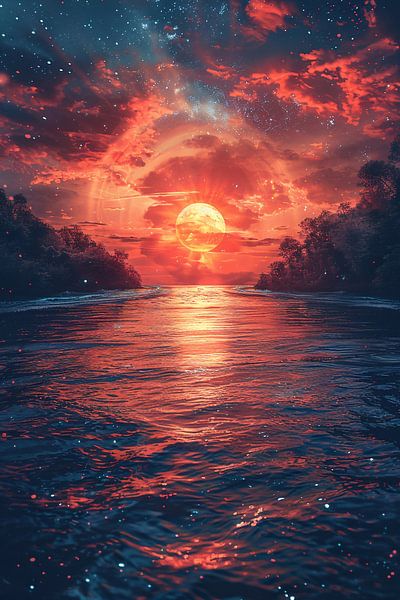 Sunset over the waves by Art & Soul Creations