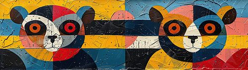 Panda abstrait aux couleurs gaies