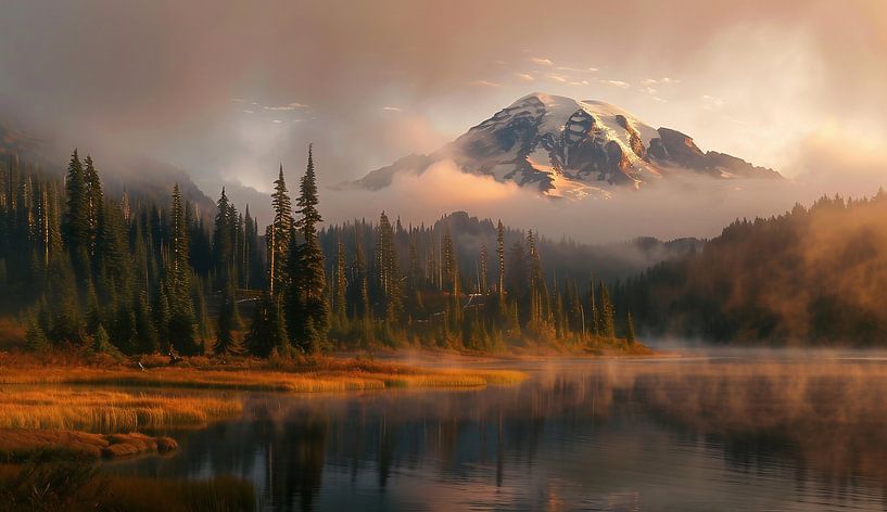 Bergschaduw in het ochtendlicht van fernlichtsicht
