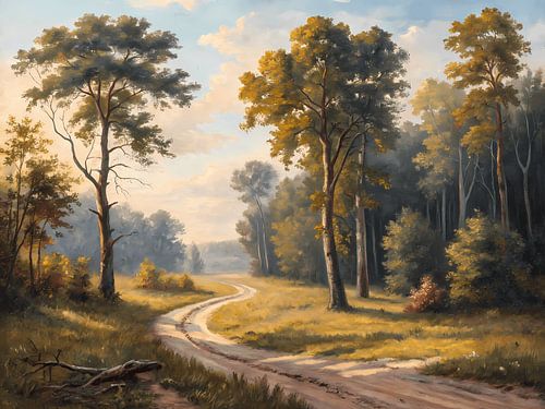 Gouden pad door het bos