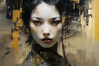 Eternal Glance: Harmony in Gold and Shadow
