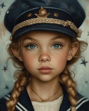 "Ship Ahoy", portrait of a sailor girl by Carla Van Iersel