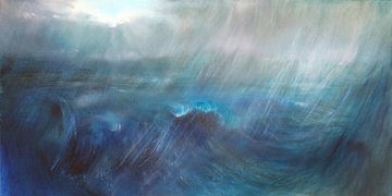 Stormachtige zee van Annette Schmucker