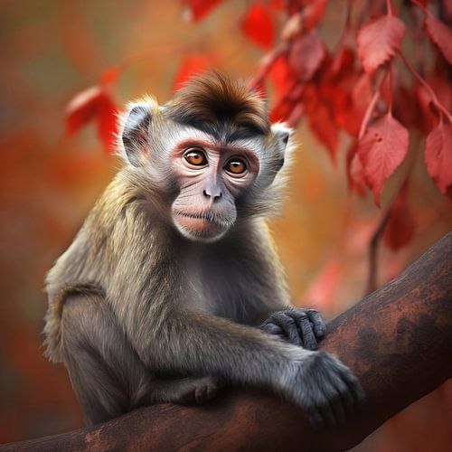 Kleurrijke Aap op Tak